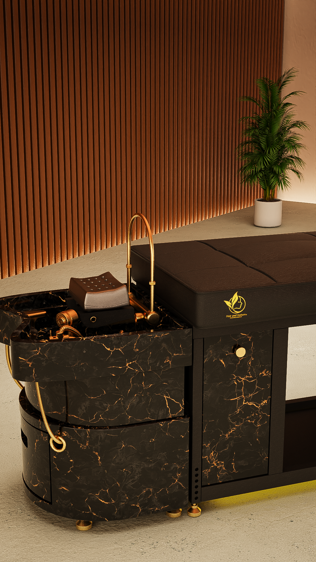Exclusive Japanese Headspa bed marble sink